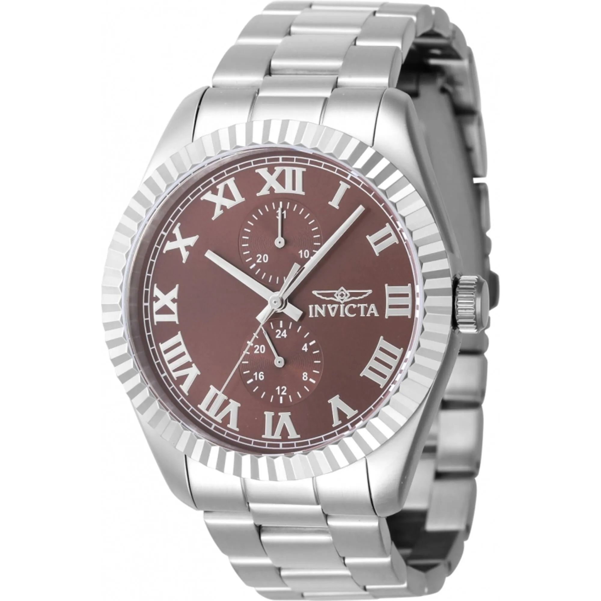 Invicta Men's Watch - Specialty Copper Brass Dial Silver Tone Steel Bracelet | 47424 Luxury Quartz Watch Quartz Watch Sale
