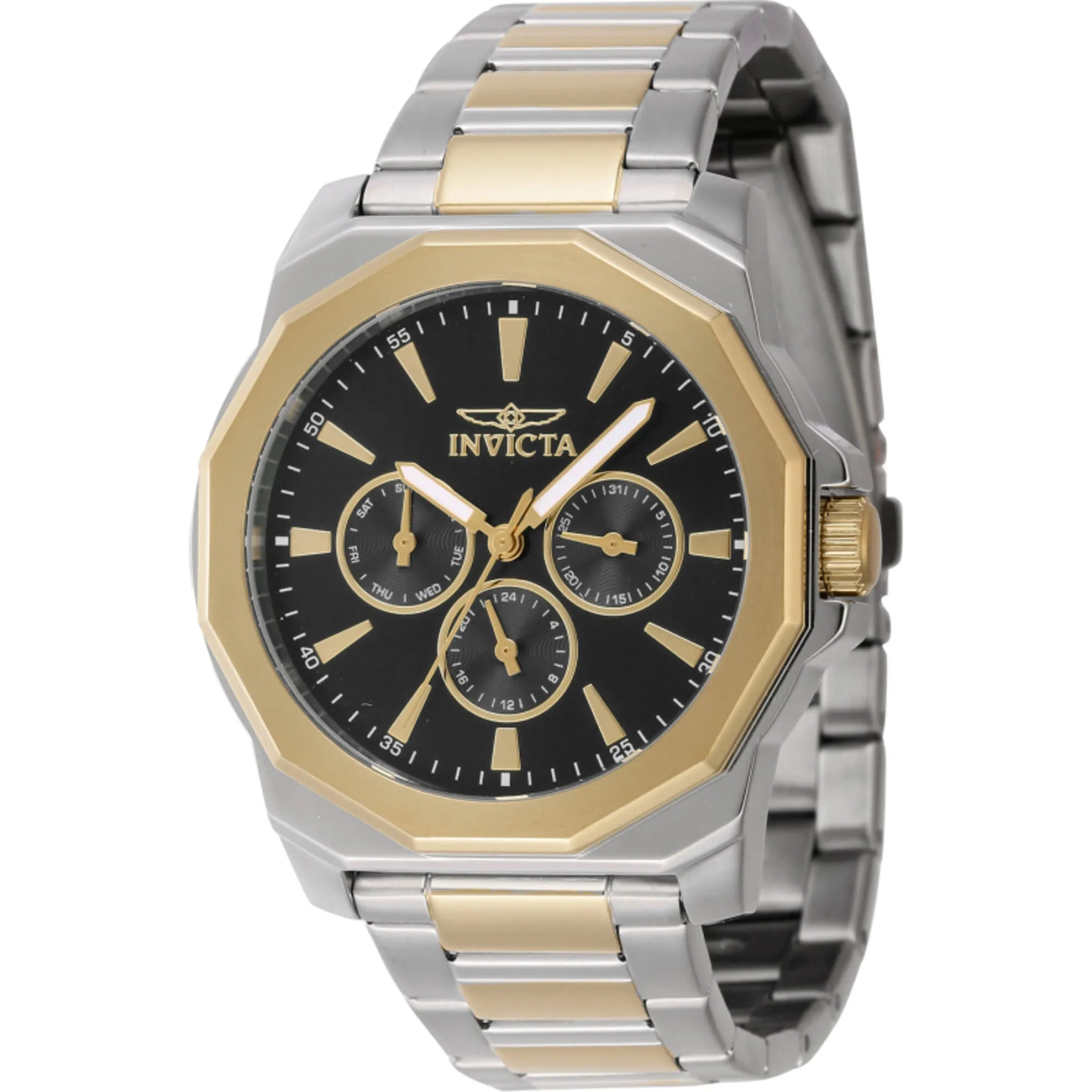 Invicta Men's Watch - Speedway Quartz Black Dial Two Tone Steel Bracelet | 46845 Luxury Quartz Watch Quartz Watch Sale