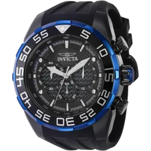 Invicta Men's Watch - Speedway Scuba Chronograph Black Dial Silicone Strap | 37715 Luxury Quartz Watch Quartz Watch Sale