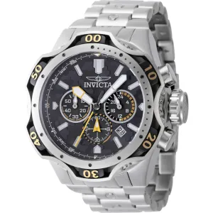 Invicta Men's Watch - Venom Chronograph Black Dial Silver Steel Bracelet | 47756 Luxury Quartz Watch Quartz Watch Sale