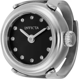 Invicta Women's Quartz Watch Ring - Mini Angel Black Dial Stainless Steel Case | 44481 Luxury Quartz Watch Quartz Watch Sale