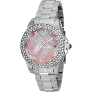 Invicta Women's Watch Angel Pink Mother of Pearl Dial Bracelet Crystal 36070 Luxury Quartz Watch Quartz Watch Sale