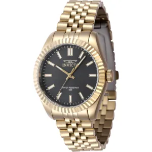 Invicta Women's Watch - Specialty Quartz Black Dial Yellow Gold Steel Bracelet | 47504 Luxury Quartz Watch Quartz Watch Sale