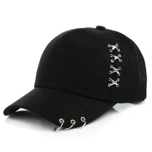 Iron Rings Baseball Cap stylish boater hat with ribbon on model
