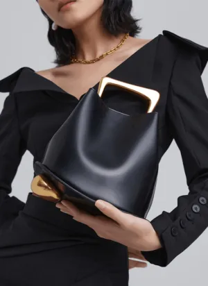 IT Ozzy Bag | Modern Chic Leather Shoulder Bucket Bag with Amber Acrylic Handles bucket bags for sale