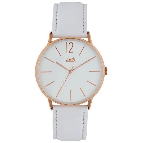 Jag Billy White Leather Watch J2182B 