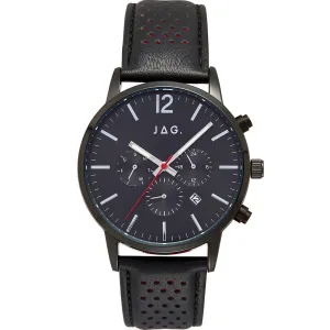 Jag Wilbur Chronograph Men's Black Leather Watch J2296 
