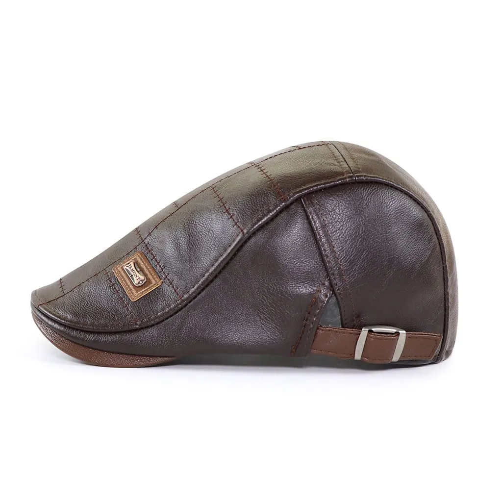 Jamont Leather Flat Cap