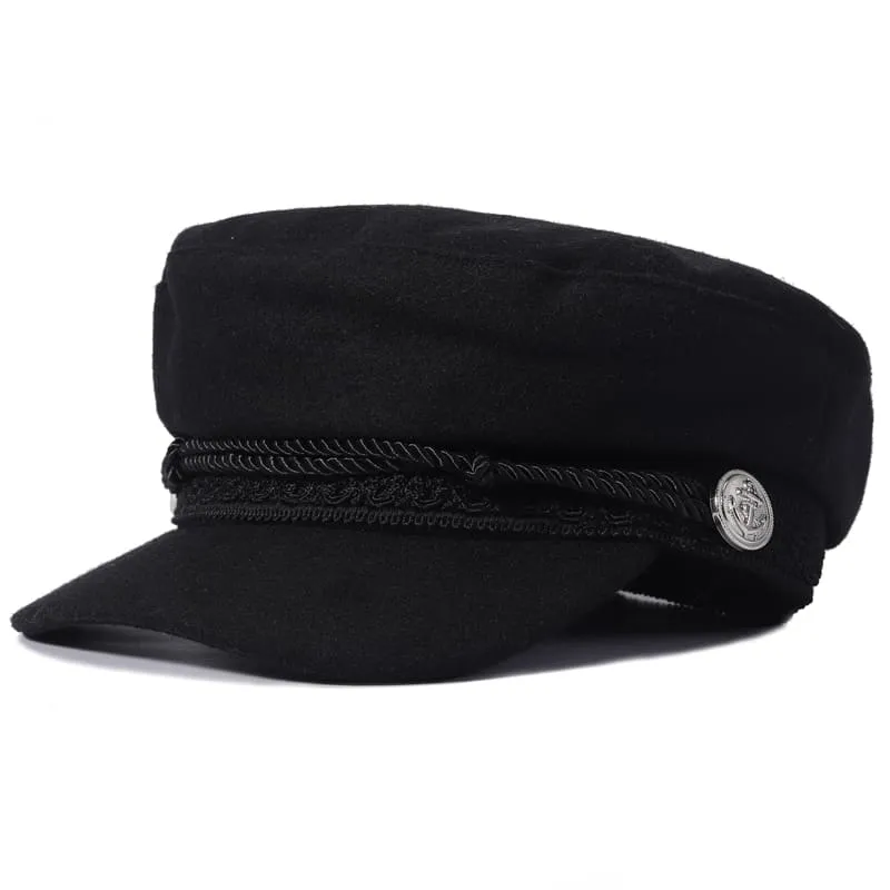 J&J Rope Cotton Sailor Cap stylish boater hat with ribbon on model