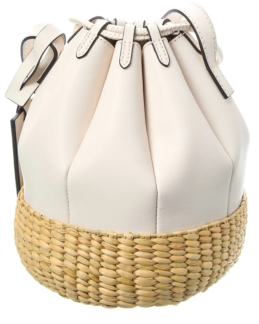 Jason Wu Leather & Straw Bucket Bag