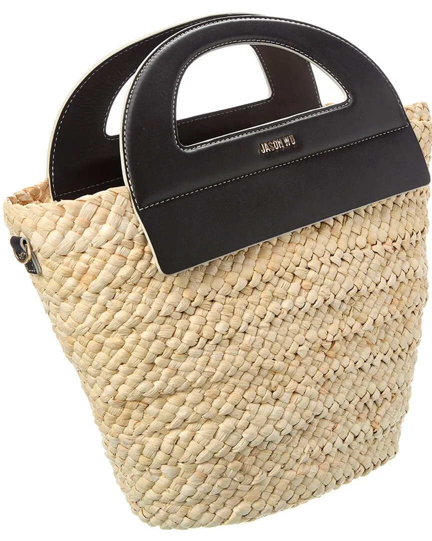 Jason Wu Straw & Leather Bucket Bag
