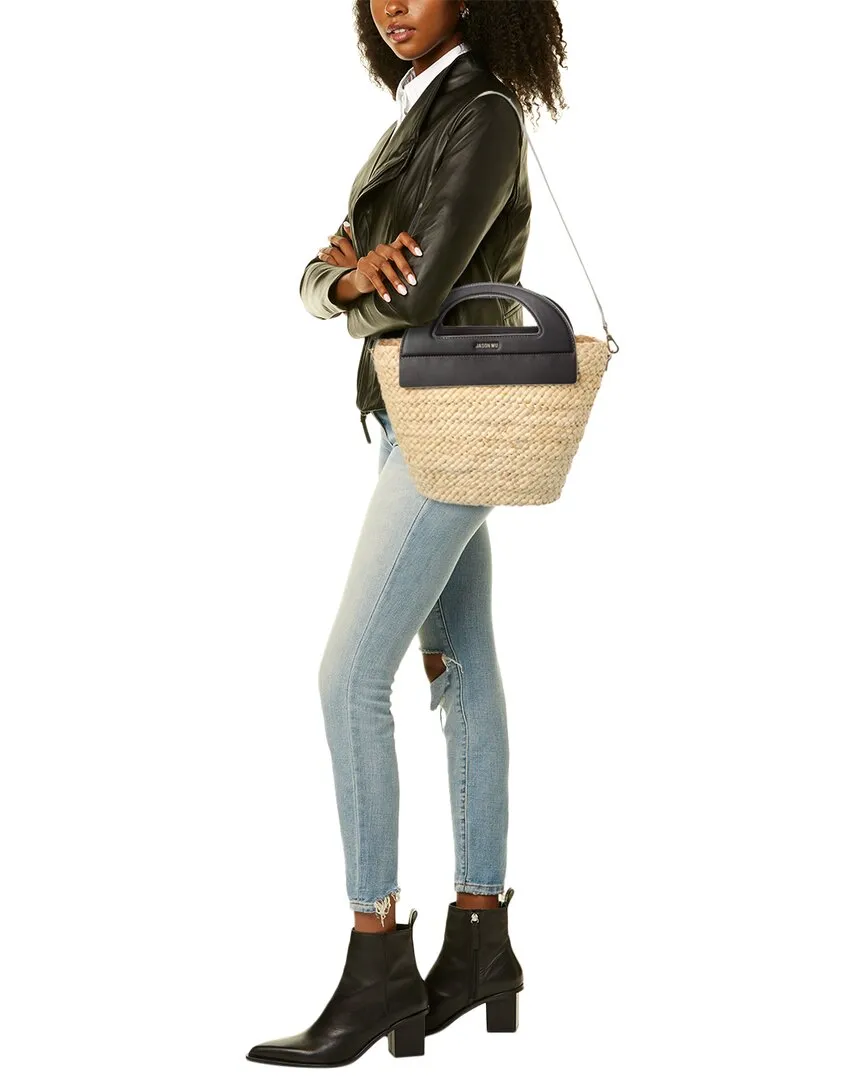 Jason Wu Straw & Leather Bucket Bag