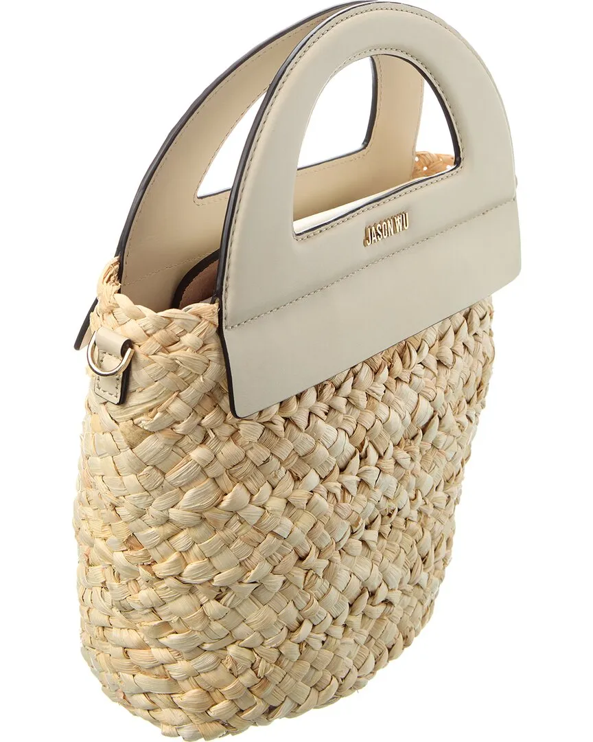 Jason Wu Straw & Leather Bucket Bag