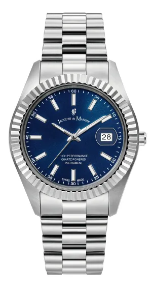 JDM Inspiration Business Date Silver Blue 5 ATM 