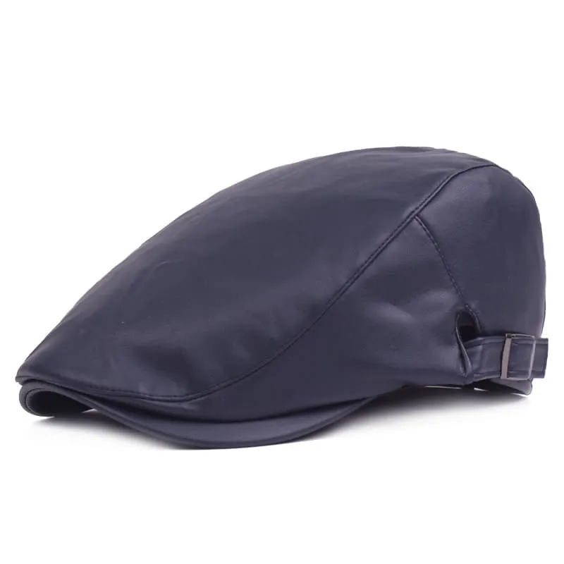 Jerome Leather Flat Cap