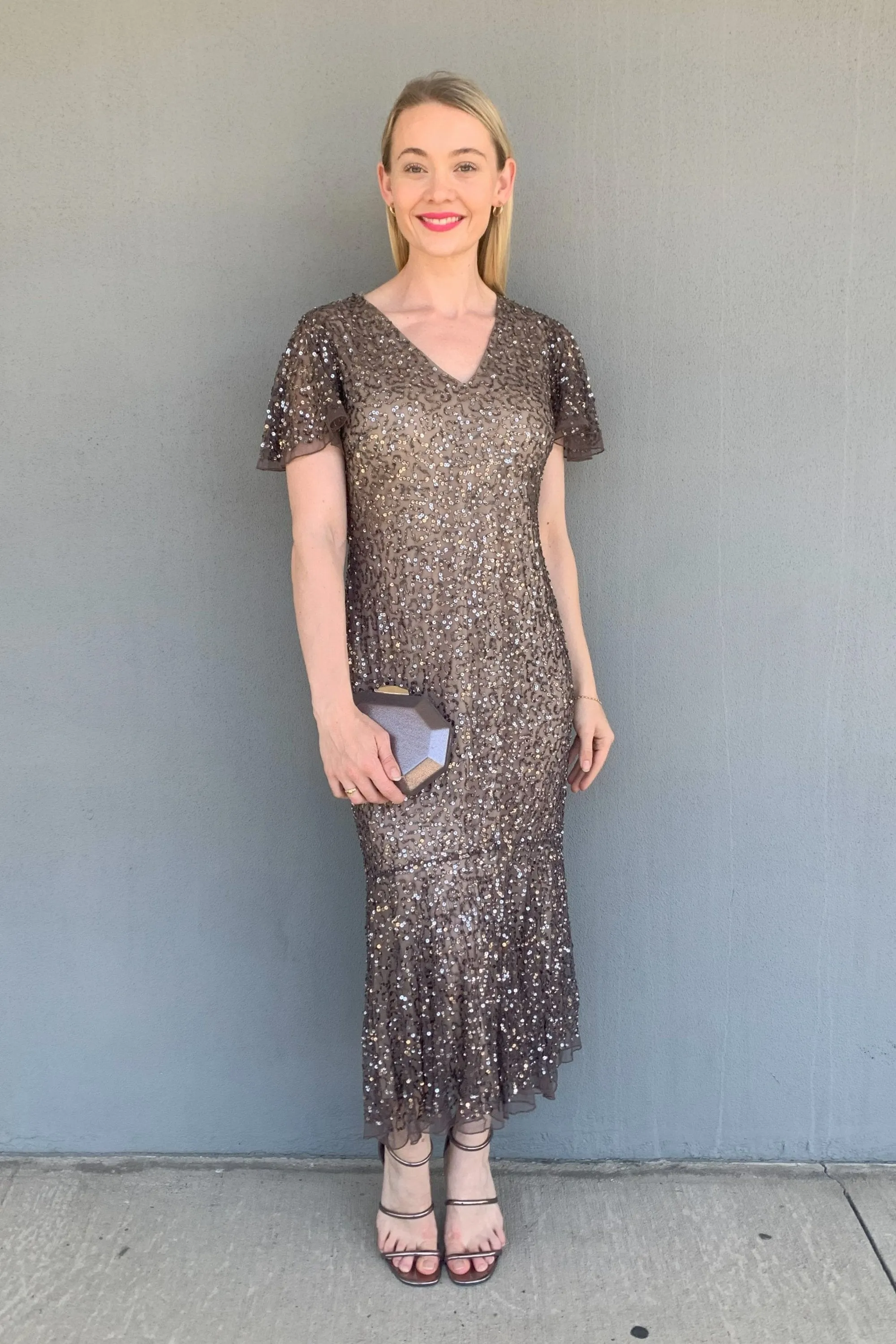 Jesse Harper - JH0570 Gold Glitter Dress