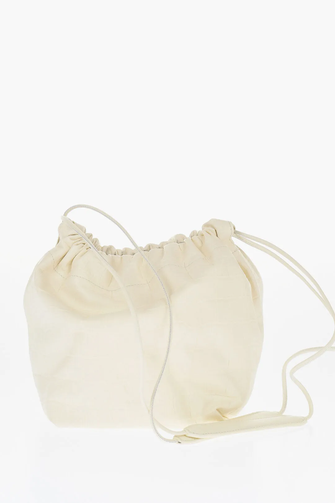 Jil Sander Crocodile Printed Leather Dumpling Bucket Bag stylish bucket bags