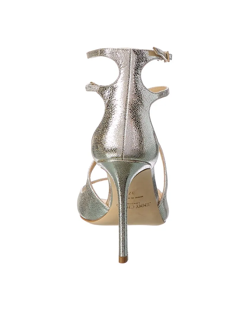 Jimmy Choo Azia 95 Sandales en Cuir Pailleté_Jimmy-Choo