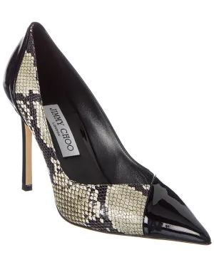 Jimmy Choo Cass 95 Escarpins en Cuir et Vernis à Motif Serpent_Jimmy-Choo