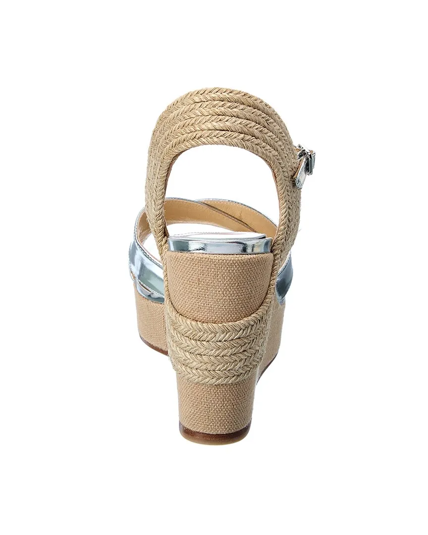 Jimmy Choo Dellena 100 Escarpins en Coin en Cuir et Lin_Jimmy-Choo