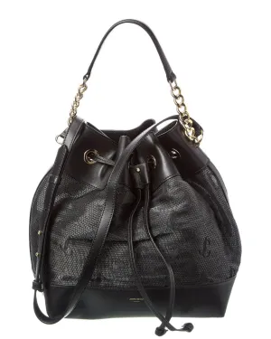 Jimmy Choo Juno Mesh & Leather Bucket Bag stylish bucket bags