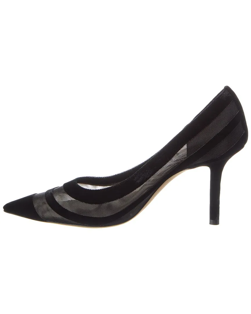 Jimmy Choo Love 85 Escarpins en Velours Floqué & Mesh_Jimmy-Choo