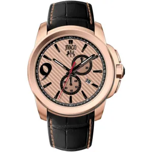 Jivago Men's Watch - Gliese Quartz Rose Gold Tone Dial Black Leather Strap | JV1515 