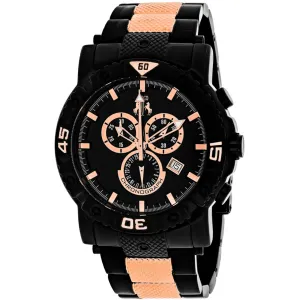 Jivago Men's Watch - Titan Quartz Chrono Black Dial Two Tone Bracelet | JV9127XL 