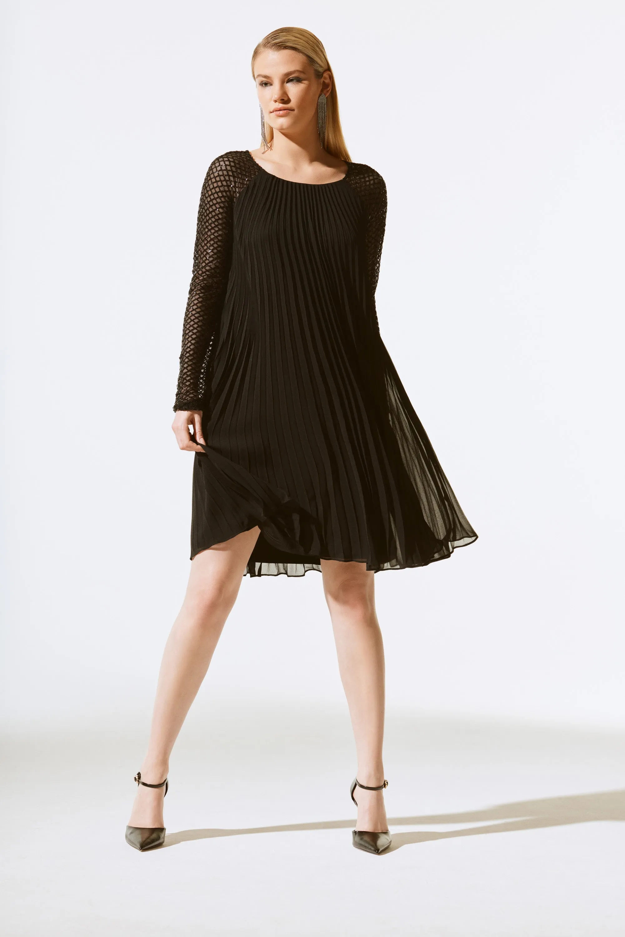 Clothings Joseph Ribkoff - 243778 Pleated Chiffon Dress Dresses women dresses dress stores