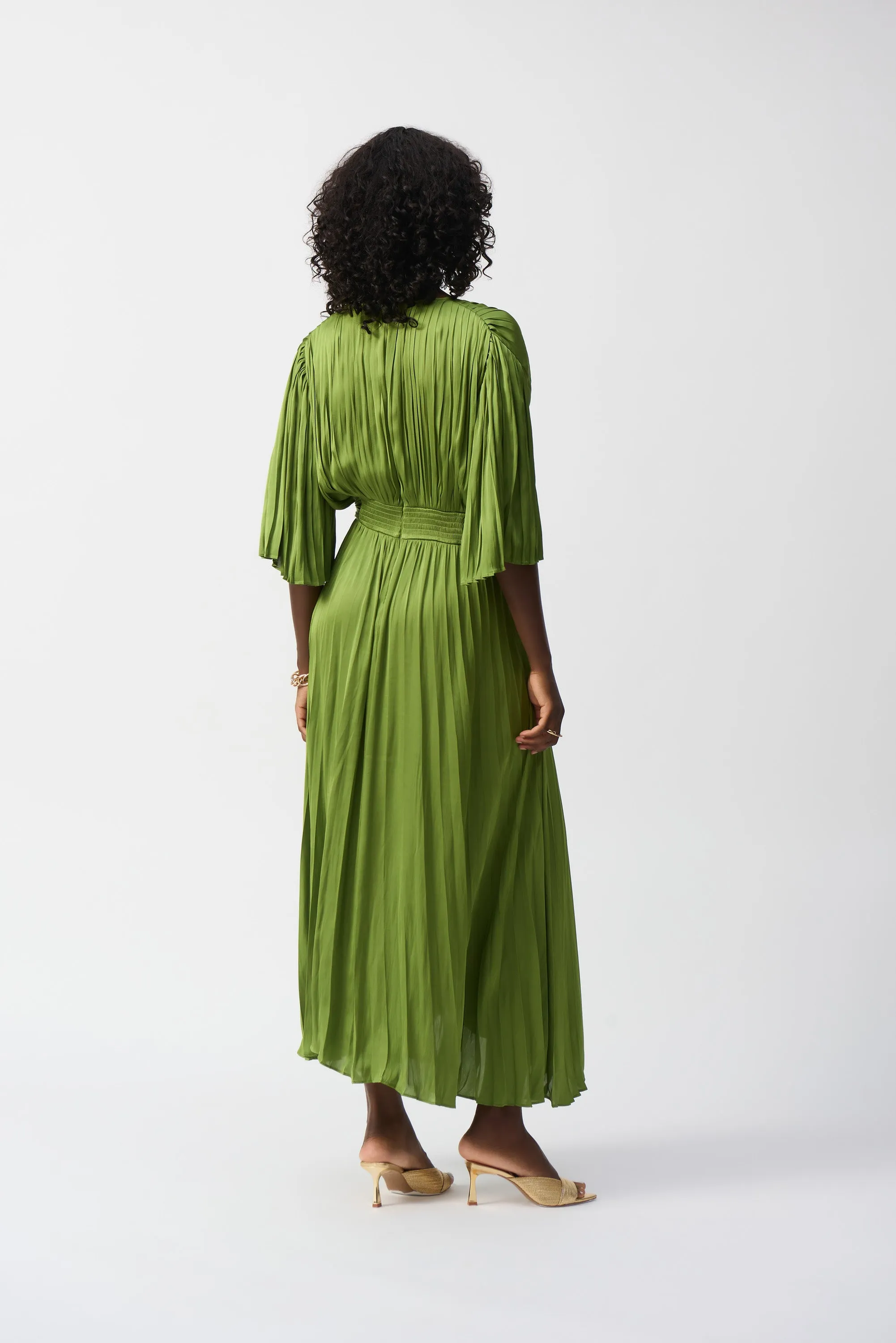 Joseph Ribkoff - 251903 Pleated Vee Neck Dress