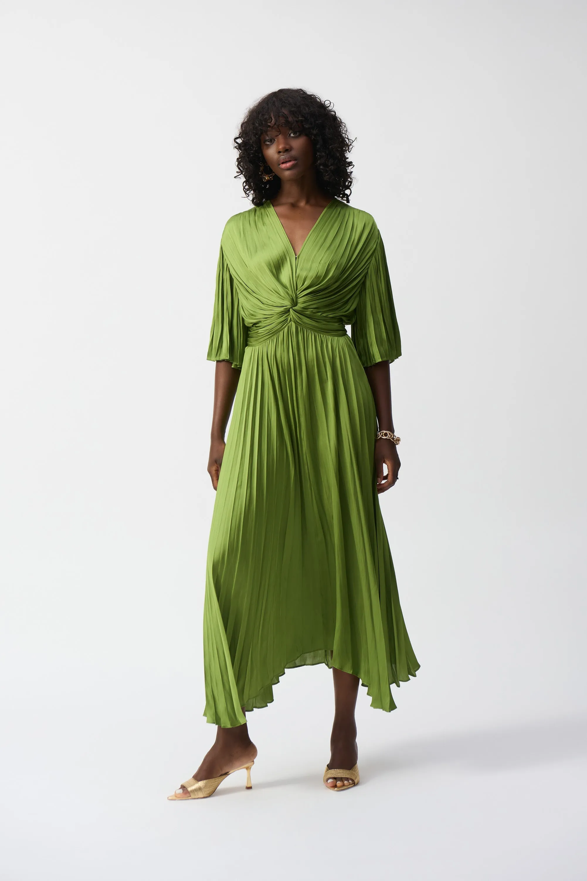 Joseph Ribkoff - 251903 Pleated Vee Neck Dress