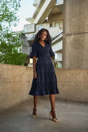 Clothings Joseph Ribkoff - 251905 Pleated Puff Sleeve Dress Dresses women dresses dress stores