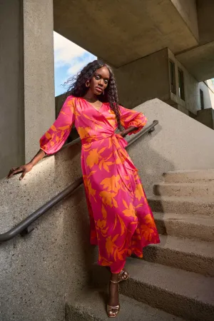 Clothings Joseph Ribkoff - 251906 Printed Satin Wrap Dress Dresses women dresses dress stores