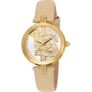 Just Cavalli Women's Watch - Maiuscola Quartz Beige Leather Strap | JC1L241L0025 Luxury Quartz Watch Quartz Watch Sale