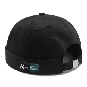 K&K Oversize Docker Cap stylish boater hat with ribbon on model
