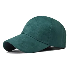 Kansas Suede Curved Baseball Cap stylish boater hat with ribbon on model
