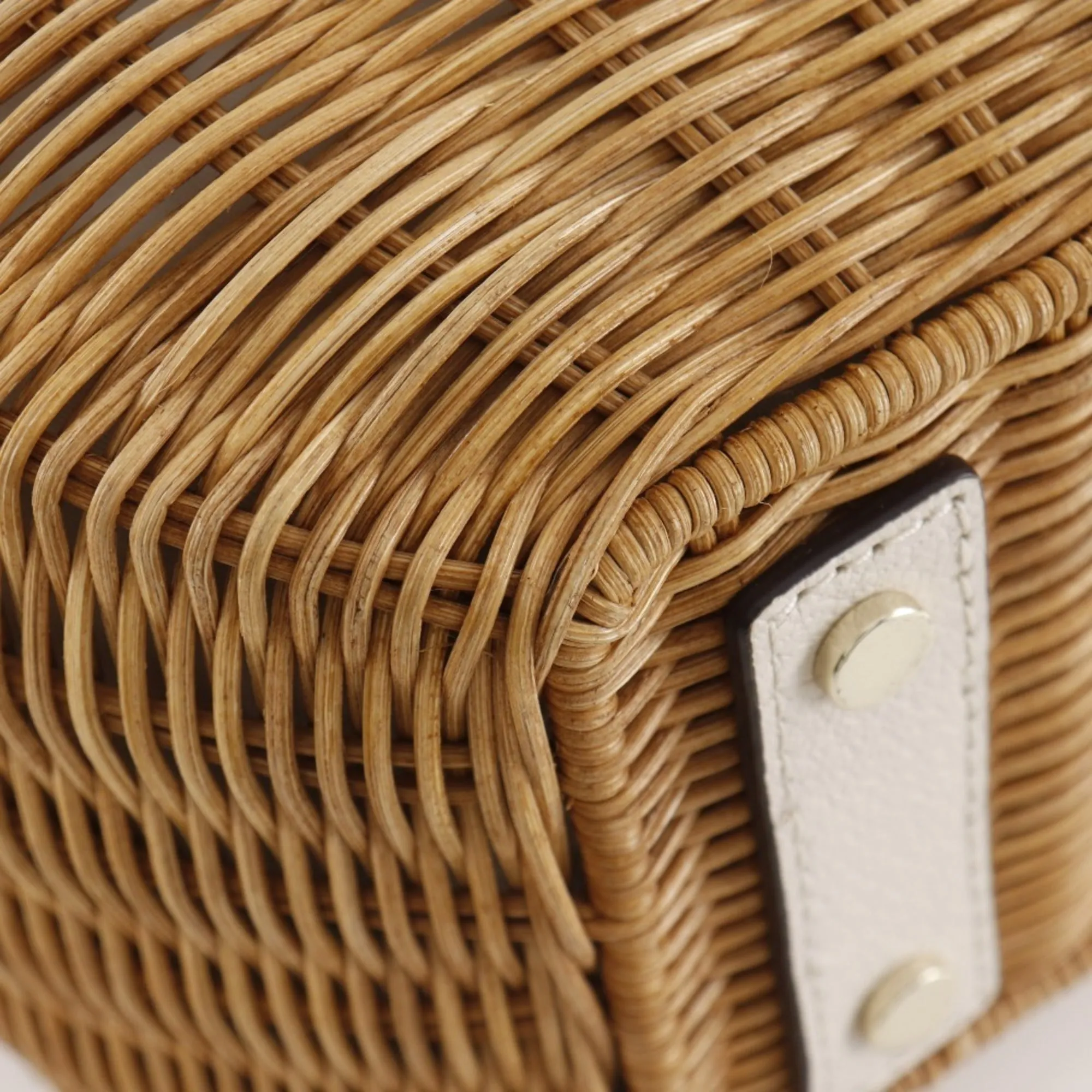 Kate Spade Leather Rattan Basket Handbag (Pre-Owned)