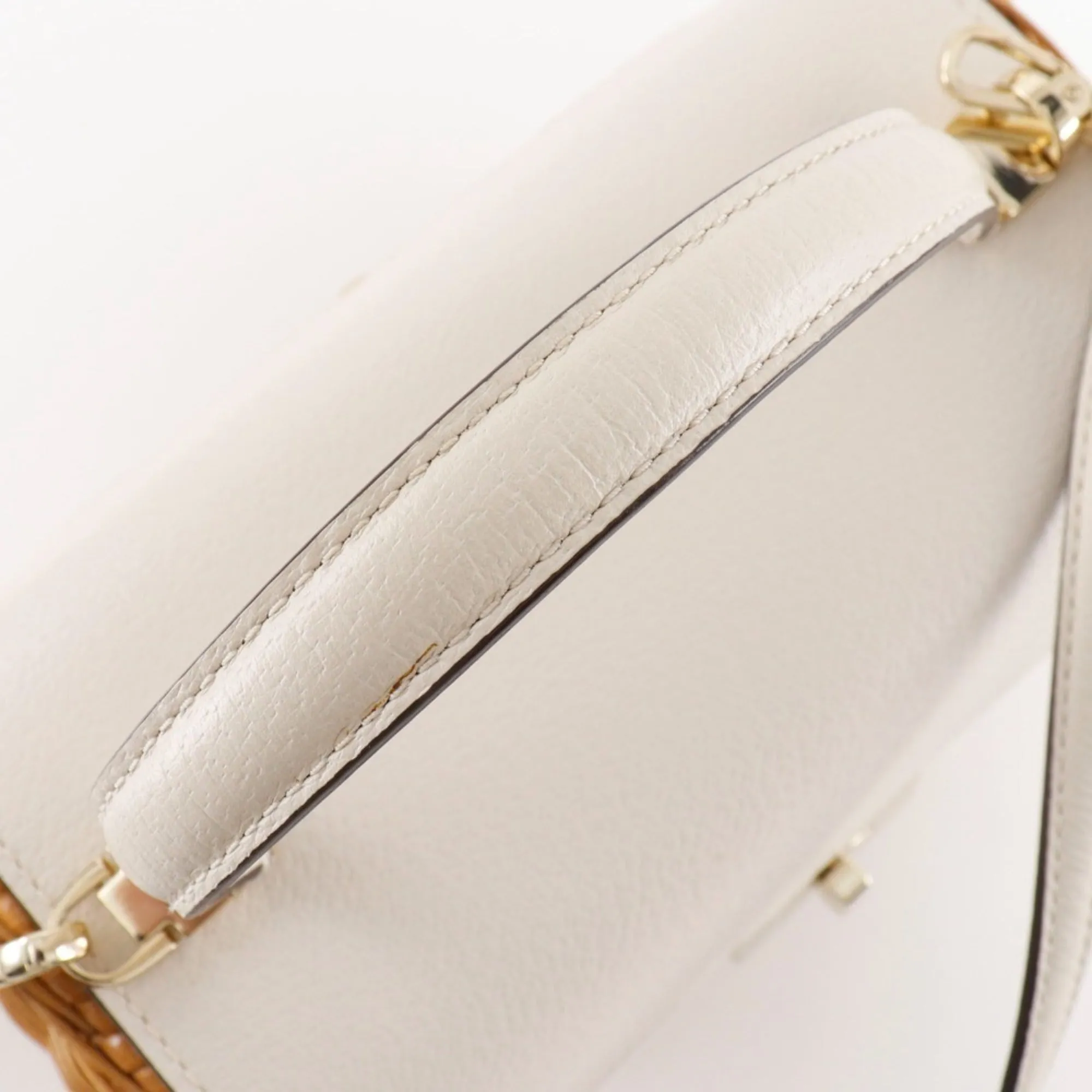 Kate Spade Leather Rattan Basket Handbag (Pre-Owned)