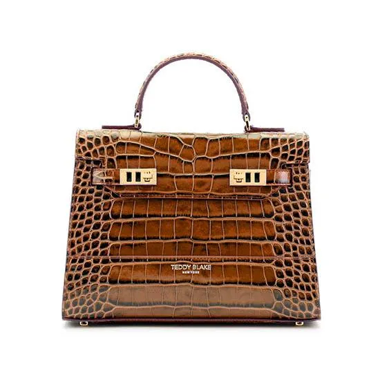 Kim Croco 11" - Brown handle bags on sale