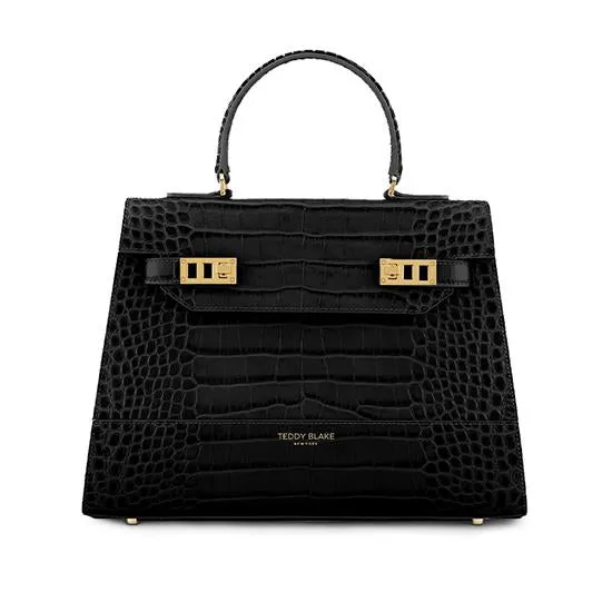 Kim Croco 14" - Black handle bags on sale