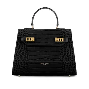 Kim Croco 14" - Black handle bags on sale