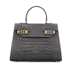 Kim Croco 14" - Dark Grey handle bags on sale