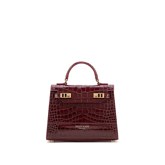 Kim Croco 9" - Bordeaux handle bags on sale