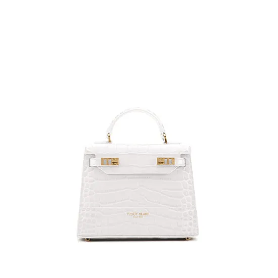 Kim Croco 9" - White handle bags on sale