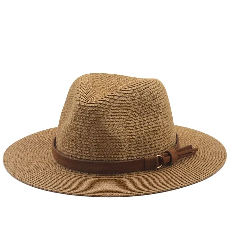 Kingston Summer Fedora Hat stylish boater hat with ribbon on model