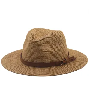 Kingston Summer Fedora Hat stylish boater hat with ribbon on model