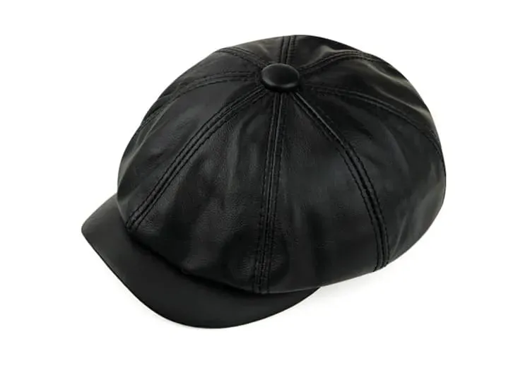 Kingsville Genuine Leather Newsboy Cap
