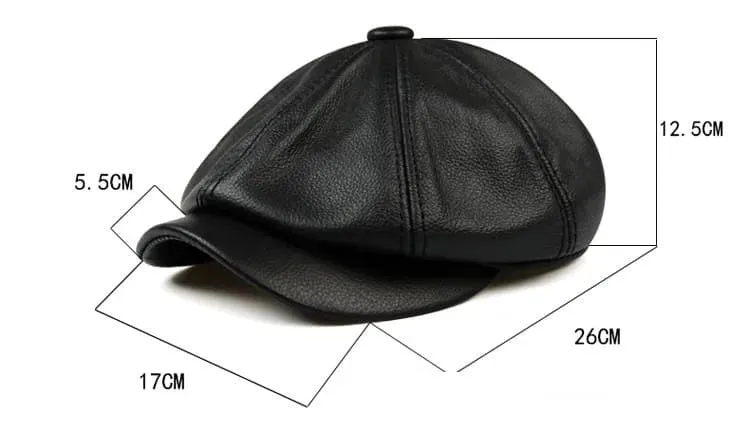 Kingsville Genuine Leather Newsboy Cap