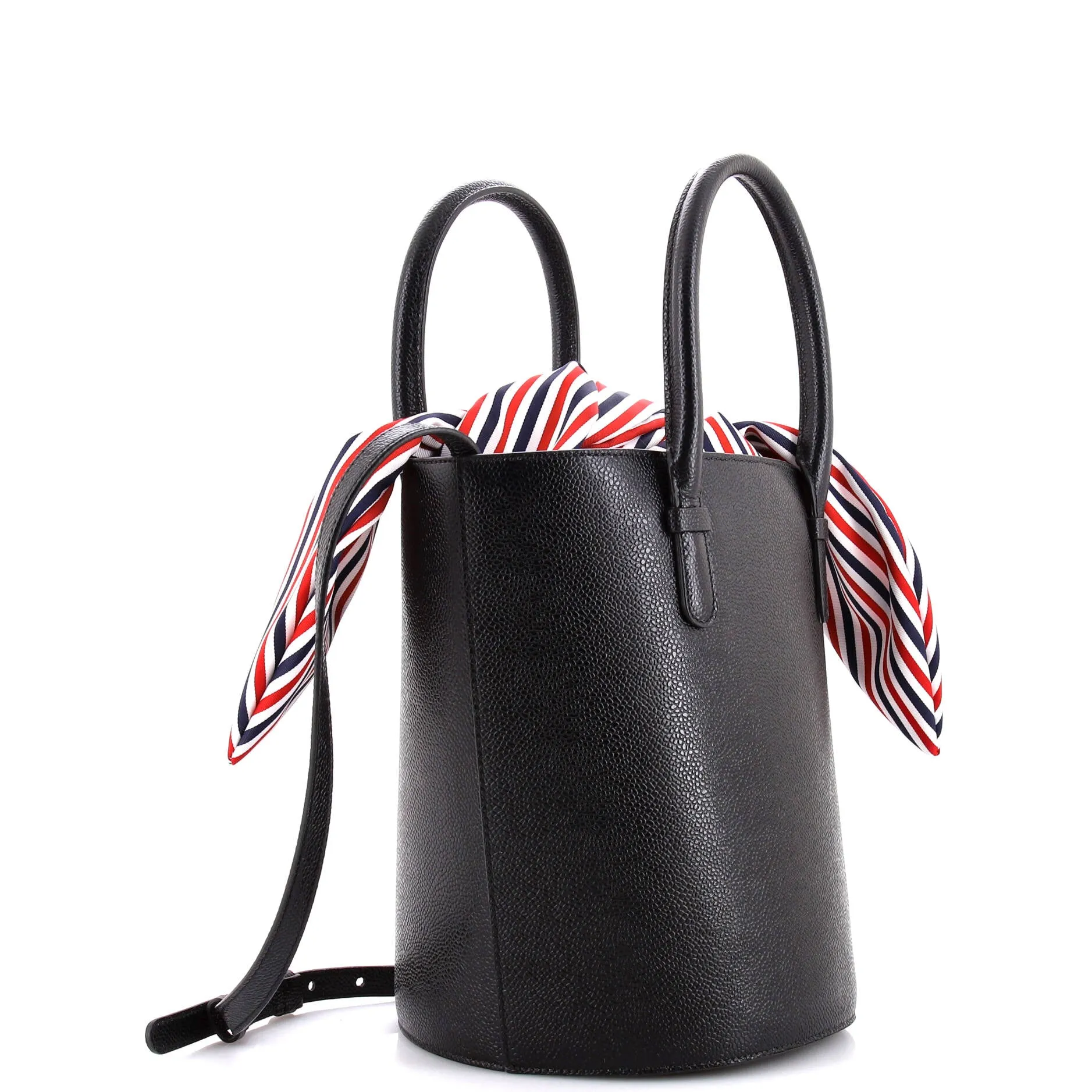 Knot Bucket Bag Leather with Fabric