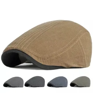 Kunems Cotton Flat Cap boater hat with bow in beach sunlight